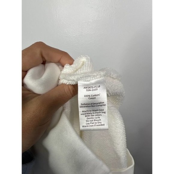 ATM French Terry Garment Dye Vintage Raglan Sweater Women's White Size: XS NWOT - Picture 8 of 9